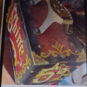 Hand painted Shoe Shine Box Stand